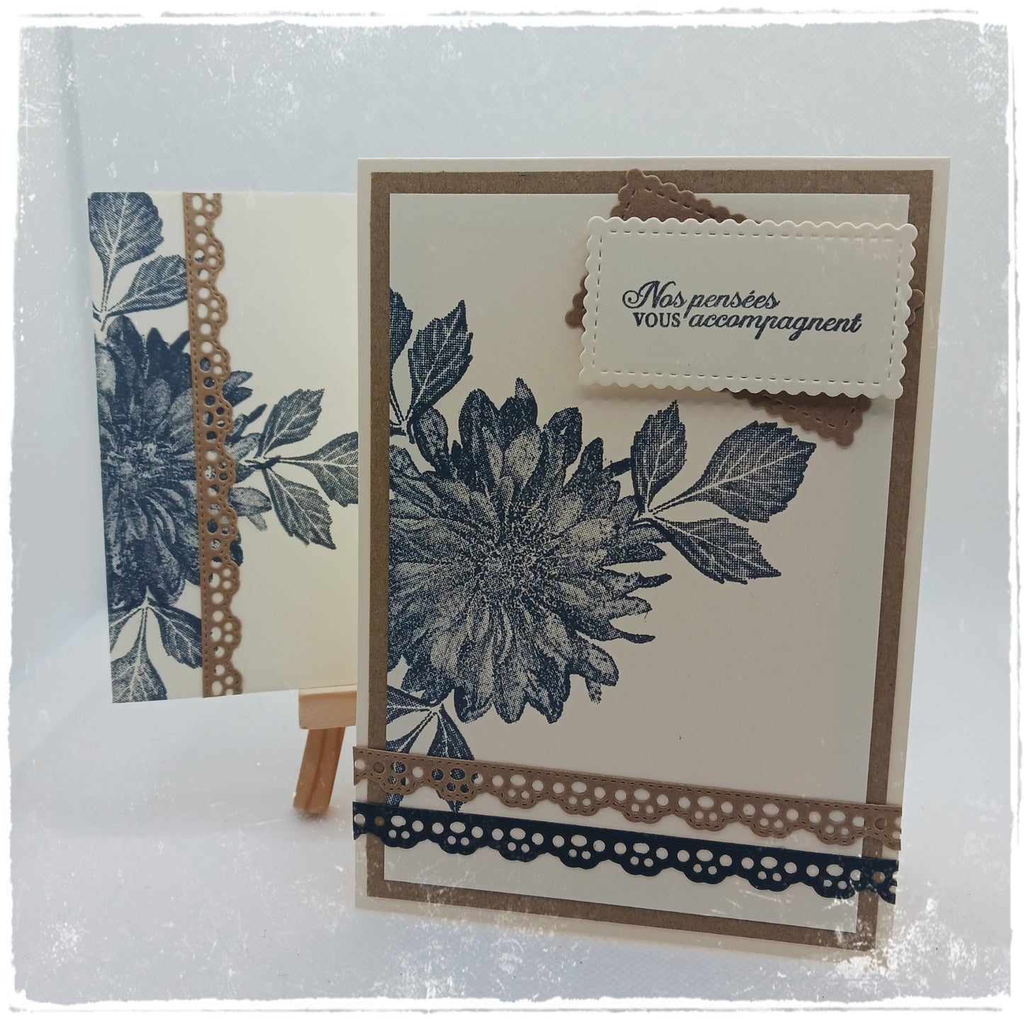 Carte condoléances - " Dahlias délicats"