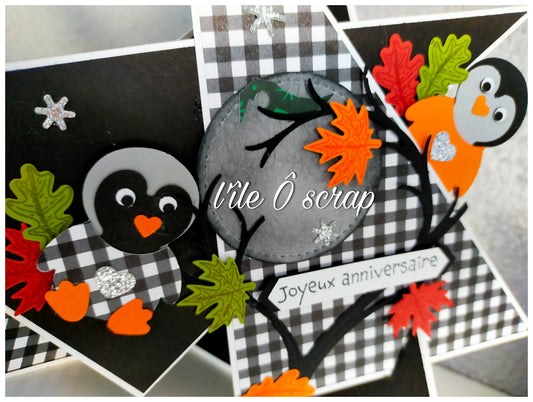 CARTE ETOILE / PLACE A L'AUTOMNE AVEC NOS ADORABLES PINGOUINS