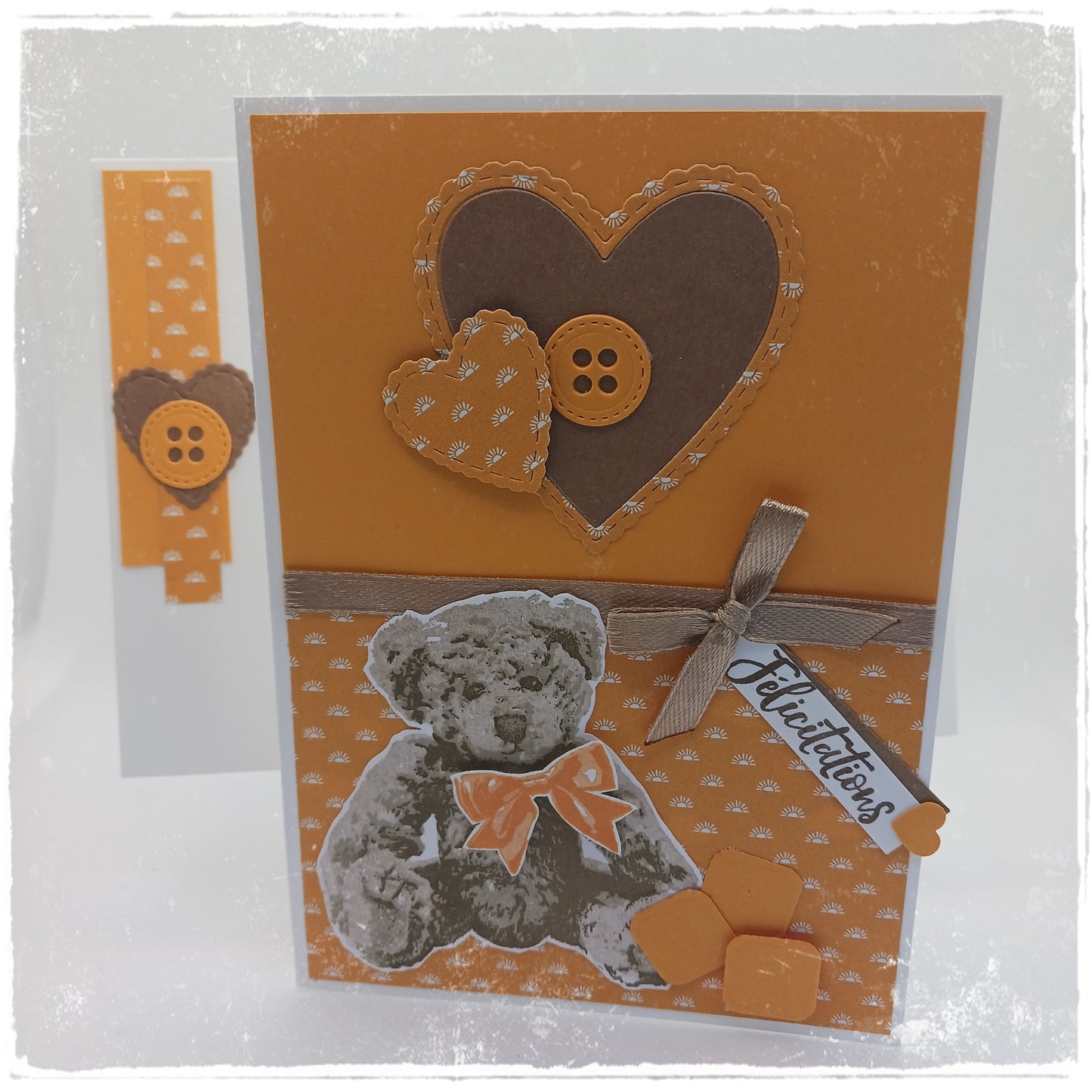 Carte naissance - Petit ours brun - " félicitations " / Acidulée