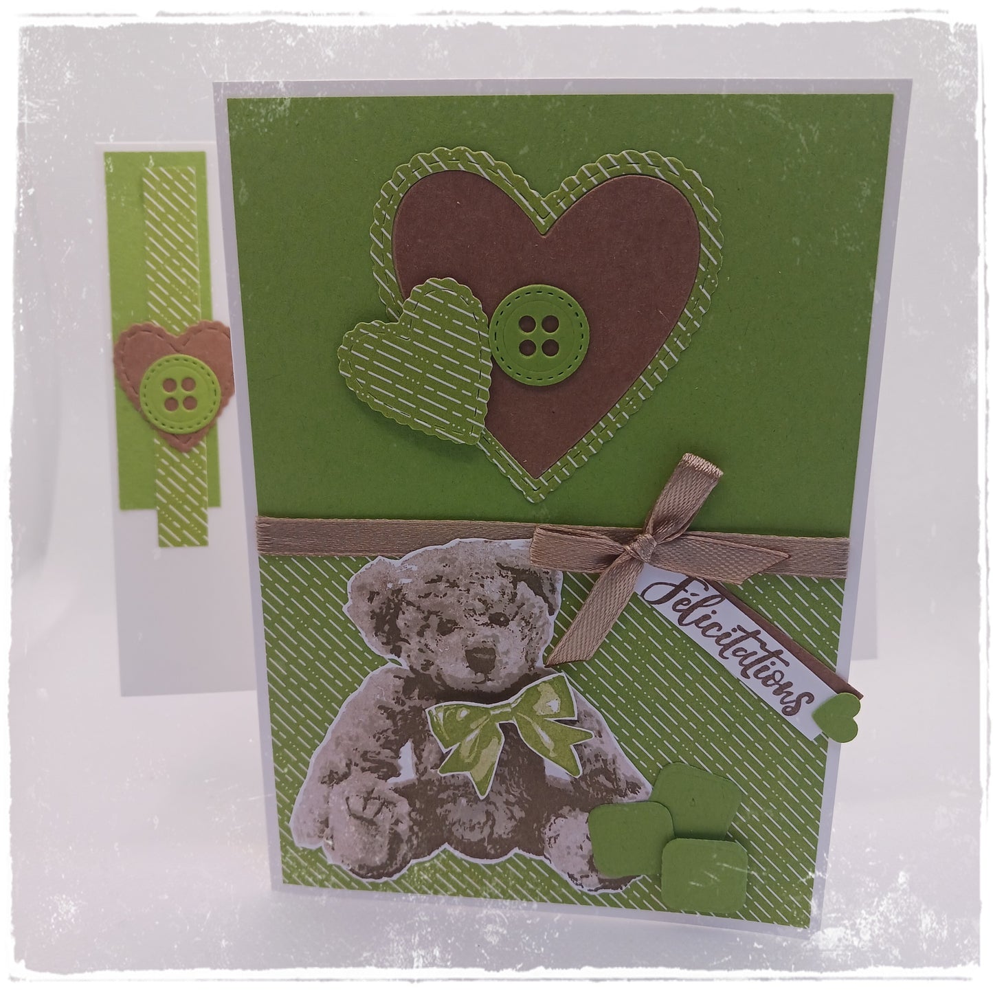 Carte naissance - Petit ours brun - " félicitations " / Acidulée